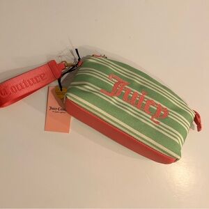 Juicy Couture wristlet Green & pink Striped